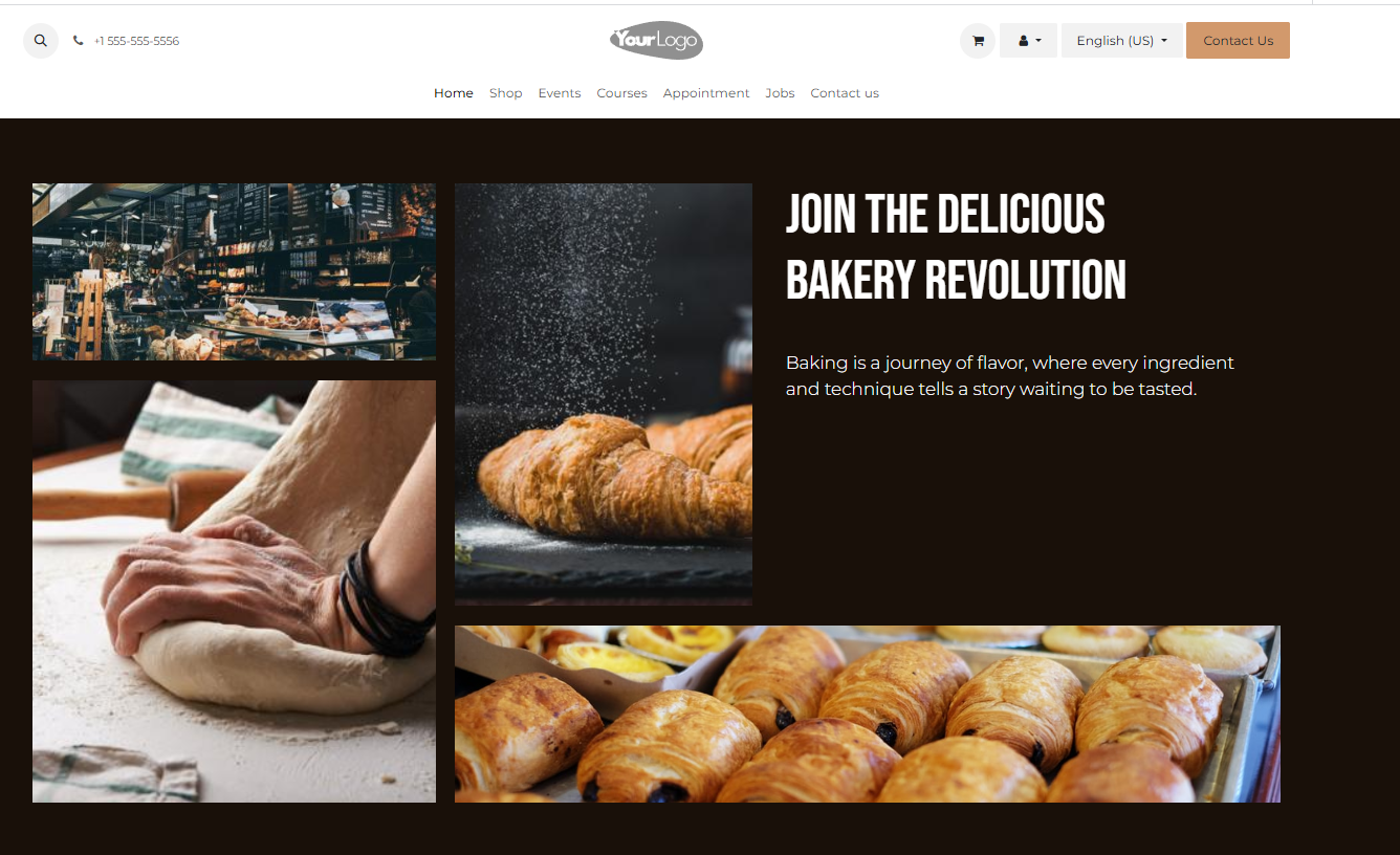 erp website odoo bakery