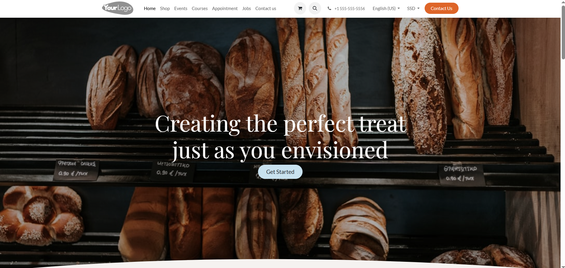 erp website odoo bakery