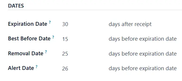 Expiration datesodoo erp