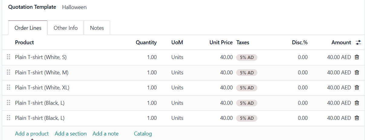 odoo sales quotation template