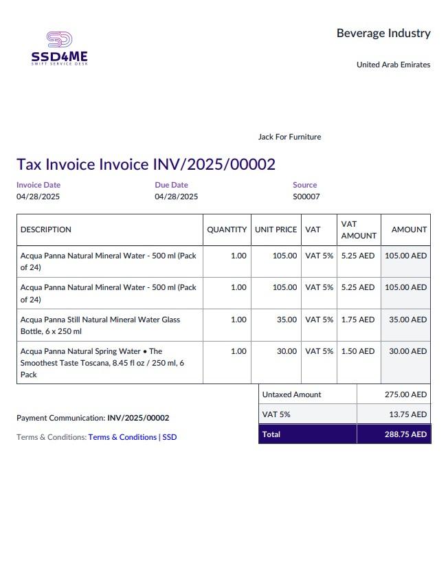 ODOO erp accounting bill